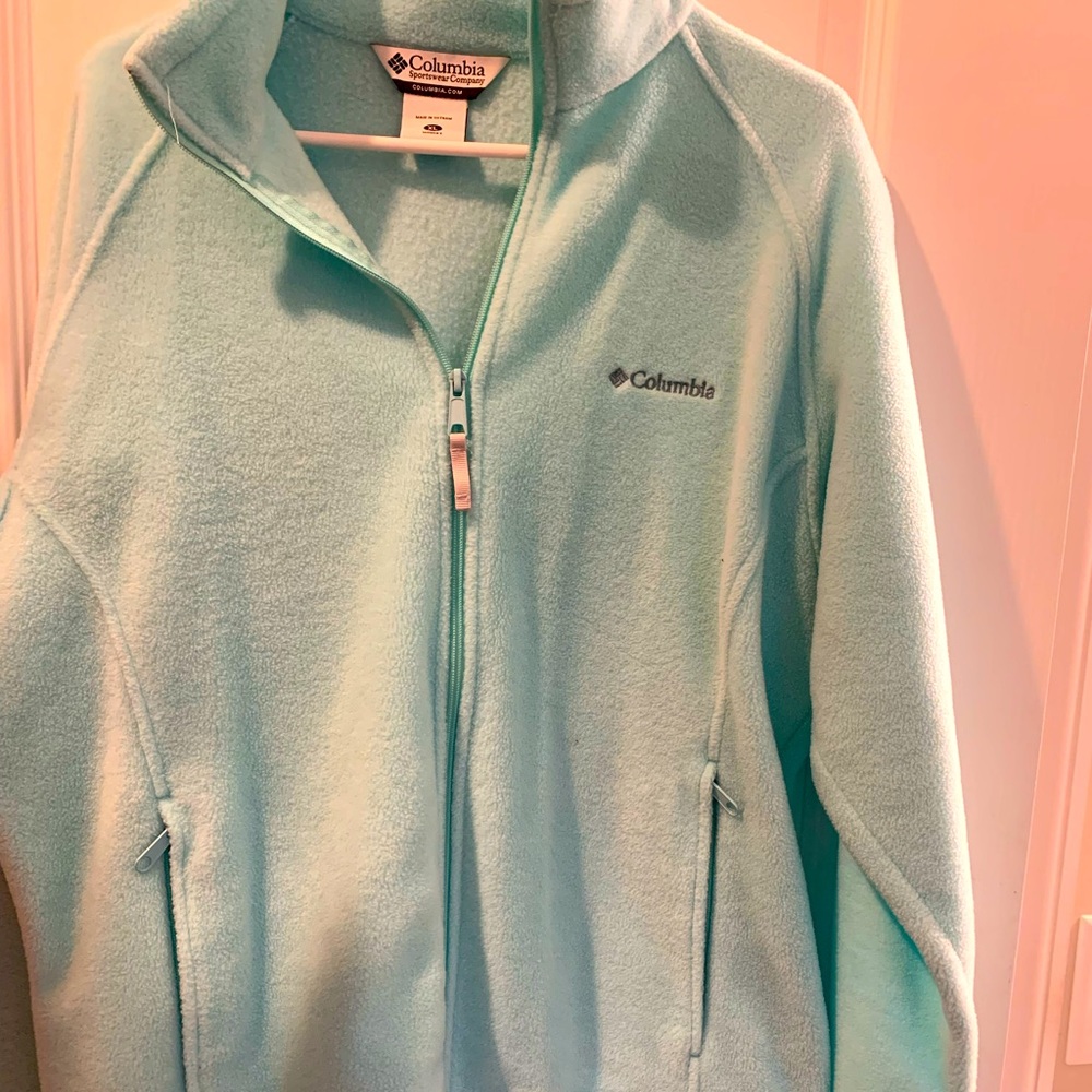 Mint green Columbia fleece zip up jacket